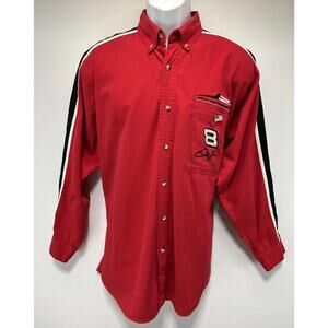 VTG 1990s Dale Earnhardt Jr #8 Winners Circle Button Up Long Sleeve NASCAR SZ M